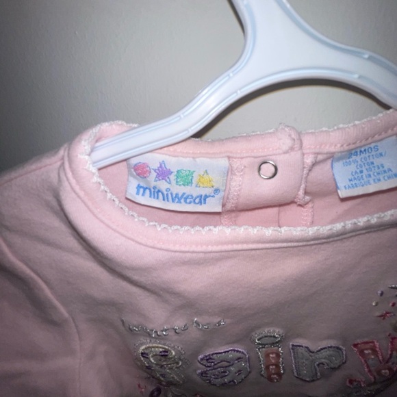 5/$15 Vintage Miniwear Pink Baby Onesie - Picture 4 of 7